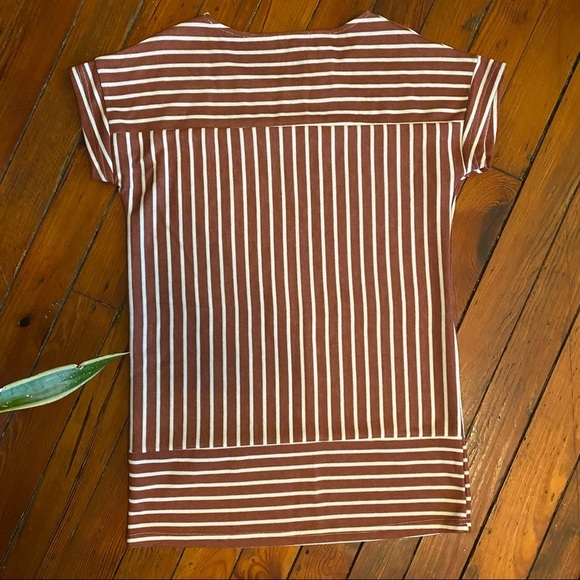 Fab’rik Striped Shift Dress/ Tunic Rust & White Size Medium - Picture 2 of 5